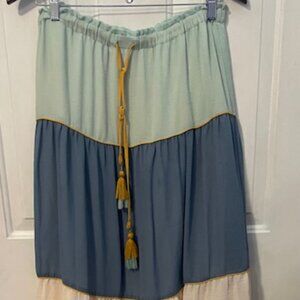 NEVER BEEN WORN- Tri Colored Tie Waist Maxi Skirt